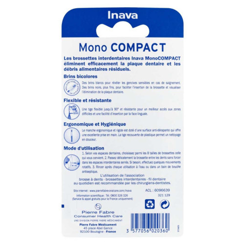 INAVA Mono Compact 1.8mm ISO5 - 4 Brossettes Interdentaires