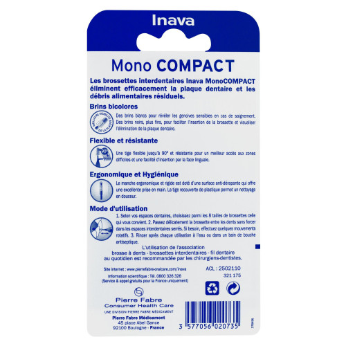 INAVA Mono Compact 6 Brossettes ISO 1 - Nettoyage Efficace