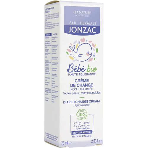 Jonzac Crème Change Bébé Bio 75ml - Apaise et Protège