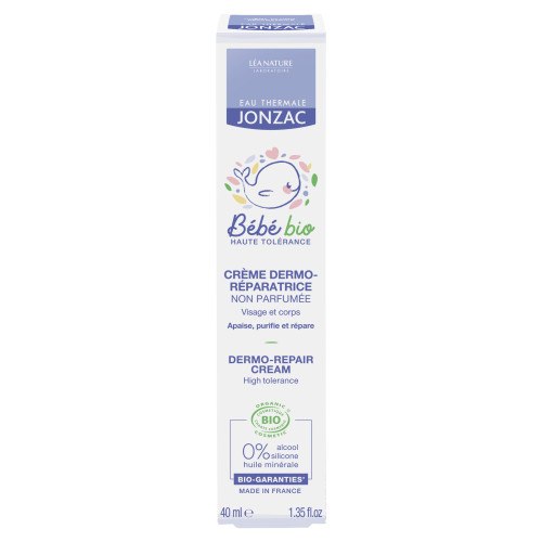 Jonzac Bébé Crème Dermo-Réparatrice Bio 40mL - Apaise et Répare