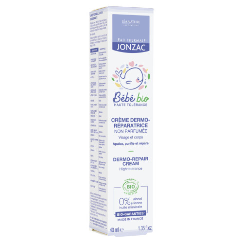 Jonzac Bébé Crème Dermo-Réparatrice Bio 40mL - Apaise et Répare