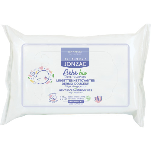 Jonzac Lingettes Dermo-Douceur Bio Bébé 40pcs - Douceur et Fraîcheur