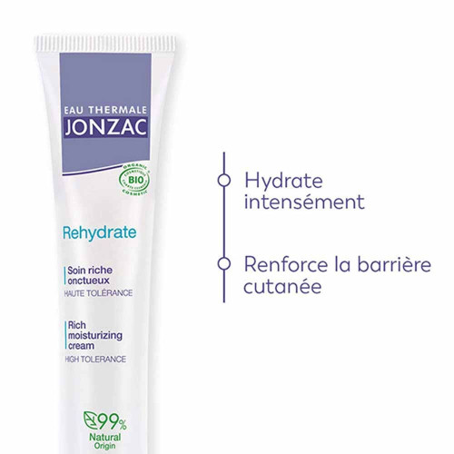 Jonzac REhydrate Soin Riche 50ml - Hydratation Intense Peaux Sensibles