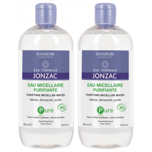 Jonzac Pure Eau Micellaire Purifiante 2x500ml - Nettoie et Hydrate