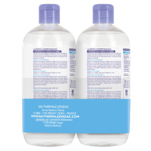 Jonzac REhydrate Eau Micellaire 2x500ml - Hydratation et Pureté