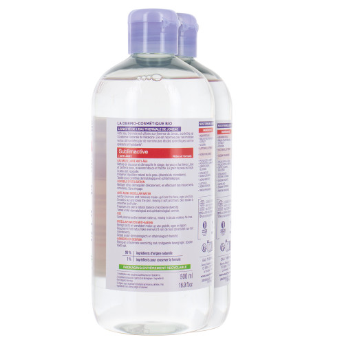 Jonzac Sublimactive Eau Micellaire Anti-Âge 2x500ml - Peau Jeune