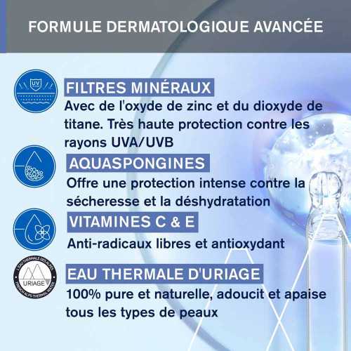 URIAGE Bébé 1ère Crème Minérale SPF50+ 50ml - Protection Ultrasensible