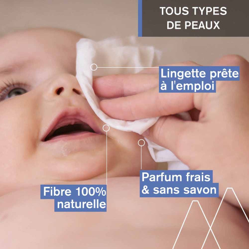 Uriage Lingettes Bébé Eau Nettoyante 70 - Douceur Naturelle