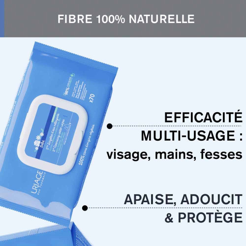 Uriage Lingettes Bébé Eau Nettoyante 70 - Douceur Naturelle