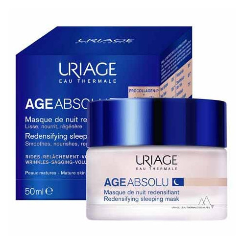 Uriage Age Absolu Masque Nuit Redensifiant 50mL - Lisse Rides, Repulpe