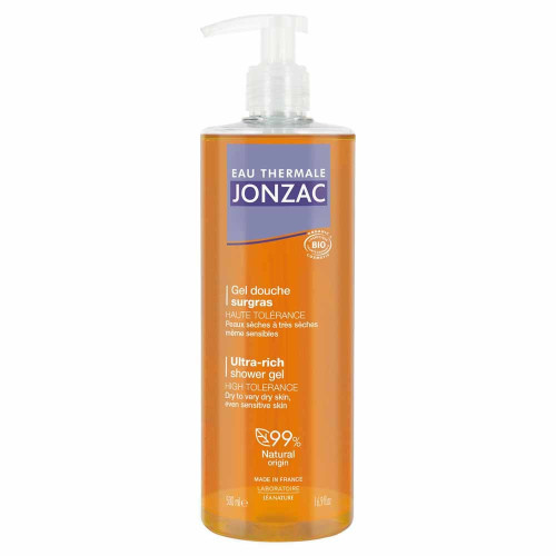 JONZAC Gel Douche Surgras 500ml - Apaise et Hydrate Peaux Sèches