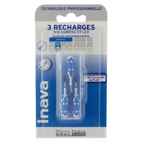 Inava Recharges Brossettes 0.8mm Hygiène Interdentaire Efficace