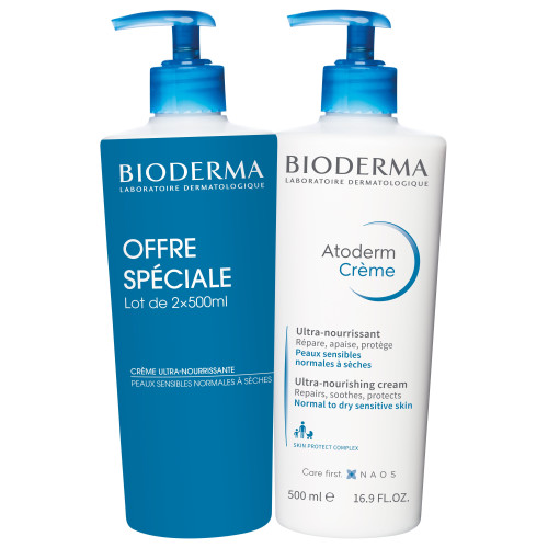 BIODERMA Atoderm Crème 2x500ml - Hydratation et Douceur