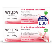 Weleda Pâte Dentifrice Ratanhia 2x75mL - Nettoyage Efficace