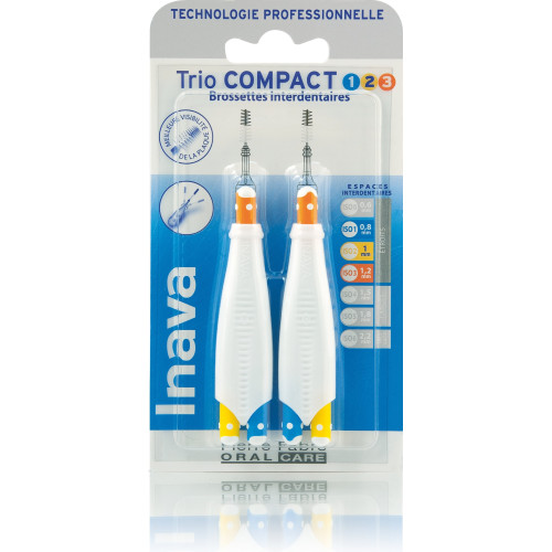INAVA Trio Compact 6 Brossettes - Nettoyage Efficace Interdentaire