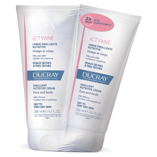 Ducray Ictyane Crème Emolliente 400ml - Confort 48h Peaux Sèches