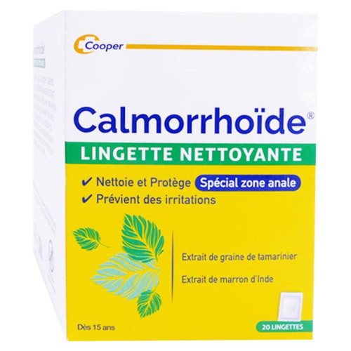 COOPER Calmorrhoïde 20 Lingettes - Apaise Démangeaisons