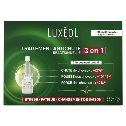 Luxeol Chute de Cheveux 2en1 14 Fioles - Stoppe Perte