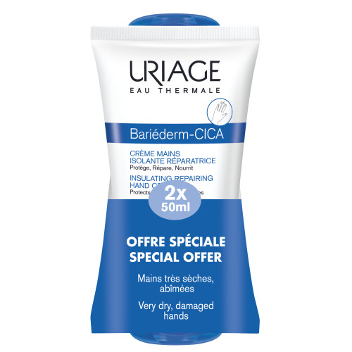 URIAGE Bariéderm Cica Crème Mains 2x50ml - Soin Réparateur Intense