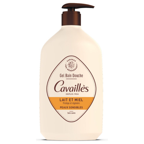 Rogé Cavaillès Gel Bain Douche 1L - Peau Sensible Lait Miel