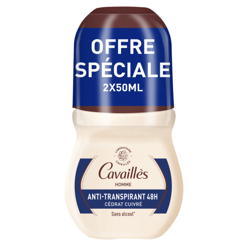 Rogé Cavailles L'Homme Déo 48H 2x50ml - Peaux Sensibles, Anti-Traces