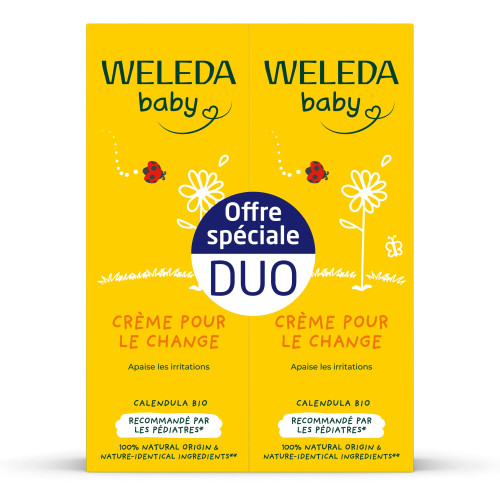 Weleda Crème Change Bébé Calendula 2x75ml - Apaise et Protège