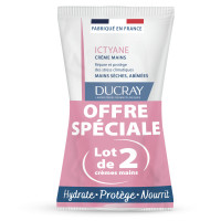ICTYANE - Crème Mains Hydratantes - Mains Sèches et Abîmées, 2x50ml