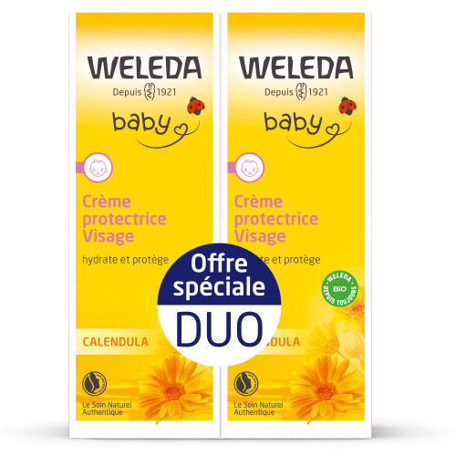 Baby Crème Protectrice Visage Calendula Lot de 2 x 50 ml