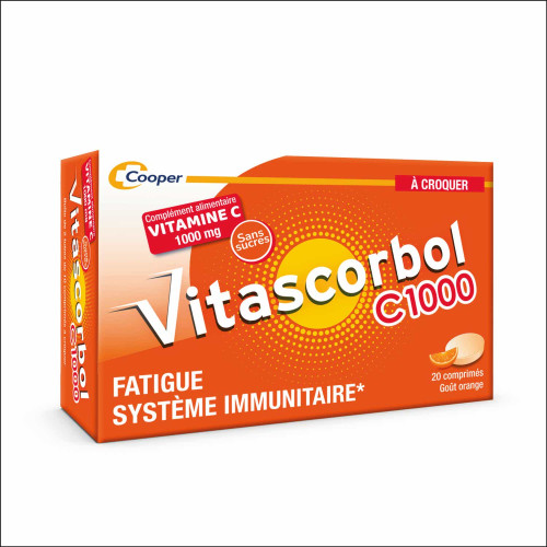 Vitascorbol Vitamine C 1000 20 comprimés à croquer