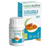 Naturactive Curcuma Gingembre Bio 30 gélules Confort Articulaire