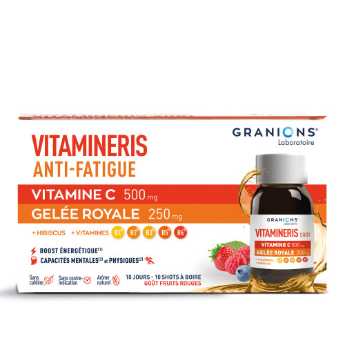 Granions Vitamineris Anti-fatigue 10 shots Énergie et Vitalité Pharma360