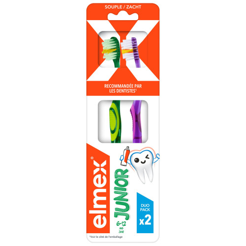 Elmex Brosse à dents Junior 6-12 ans Duo Pack Hygiène Enfant Pharma360