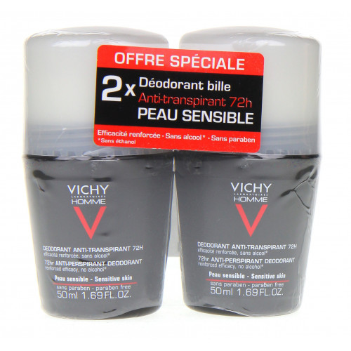 VICHY HOMME - Déodorant Anti-transpirant 72 H Lot de 2-6550