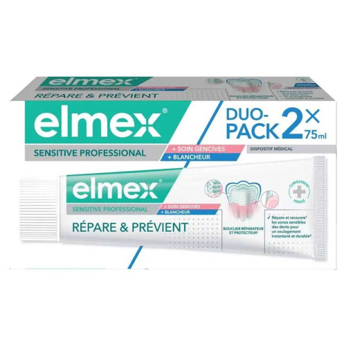 Elmex Sensitive Professional 2x75ml Dents Sensibles Blanches Pharma360