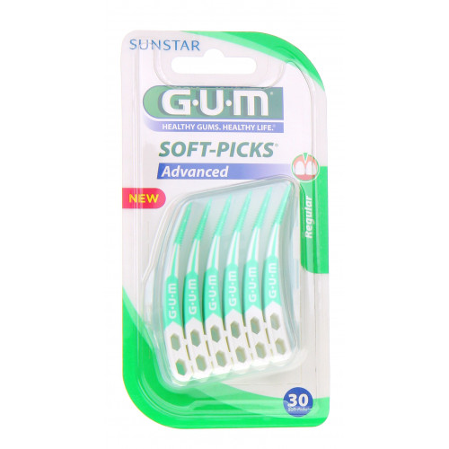 GUM 30 Soft-Picks Advanced Bâtonnet interdentaire fluoré avec pointe en caoutchouc-6556