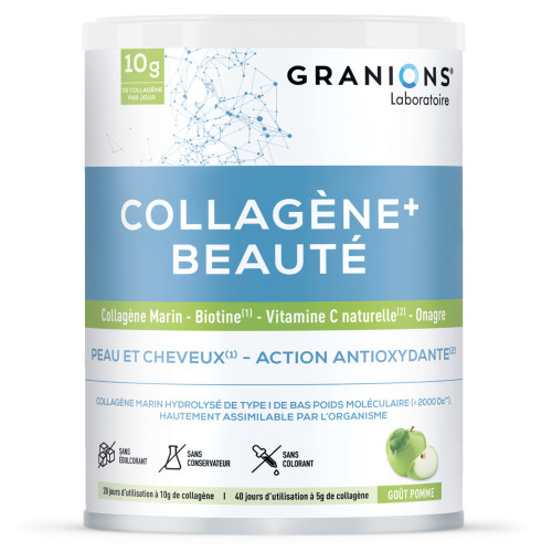 Granions Collagène+Beauté Pomme : Poudre anti-âge peau & cheveux