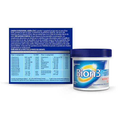 BION3 Vitalité 50+ Seniors 90 Comprimés - Boostez votre forme !