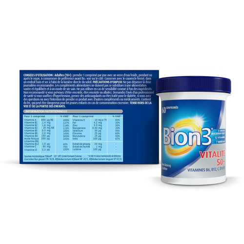 BION3 Vitalité 50+ Seniors 90 Comprimés - Boostez votre forme !