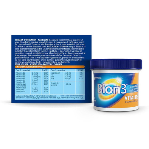 BION 3 Vitalité 30 Comprimés - Energie et Immunité
