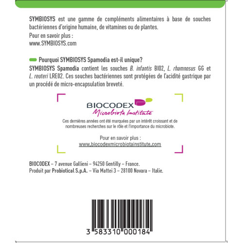 Biocodex Symbiosys Spamodia 20 Sticks - Bien-être enfant