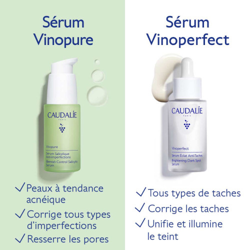 Caudalie Vinopure Sérum Salicylique 30 ml Anti-Imperfections Effet Éclat