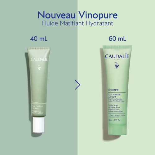 Caudalie Vinopure Fluide Matifiant 60 ml - Anti-imperfections, Peau Nette
