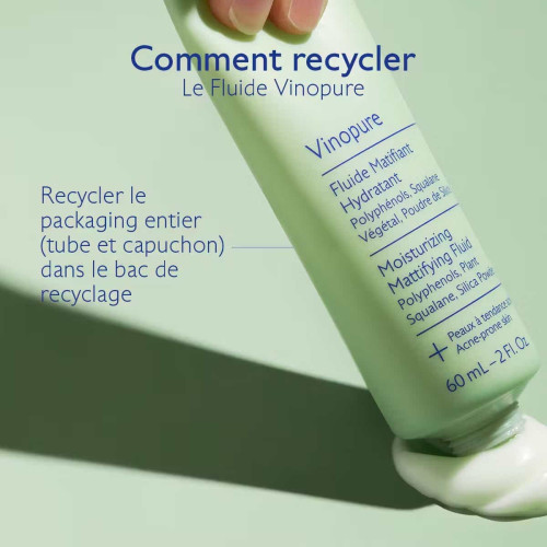 Caudalie Vinopure Fluide Matifiant 60 ml - Anti-imperfections, Peau Nette