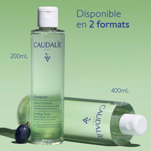 Caudalie Vinopure Lotion Purifiante 400ml Peau nette éclatante