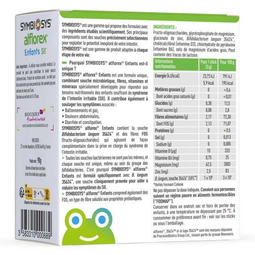 Biocodex Symbiosys Alflorex Enfants 30 Sticks Soulage SII Enfants