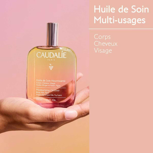 Caudalie Huile Soin Lissage Glow 100ml Peau Sublime Cheveux Brillants