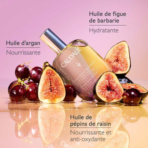 Caudalie Huile Soin Lissage Glow 100ml Peau Sublime Cheveux Brillants