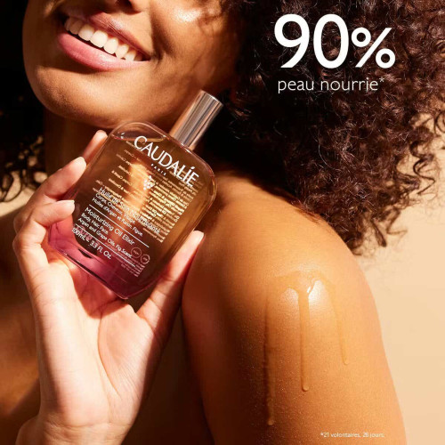 Caudalie Huile Soin Lissage Glow 100ml Peau Sublime Cheveux Brillants