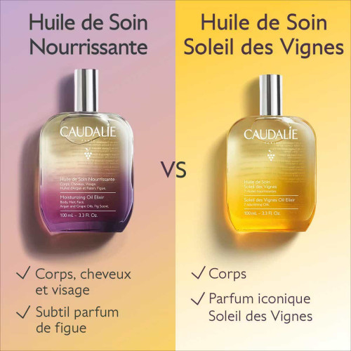 Caudalie Huile Soin Lissage Glow 100ml Peau Sublime Cheveux Brillants