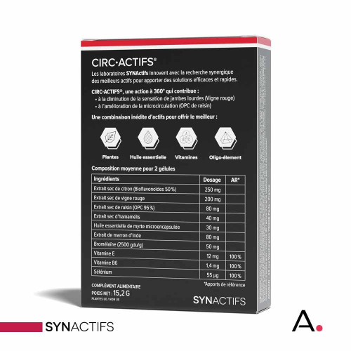 SYNACTIFS CircActifs Gélules - Circulation & Jambes Légères | Aragan